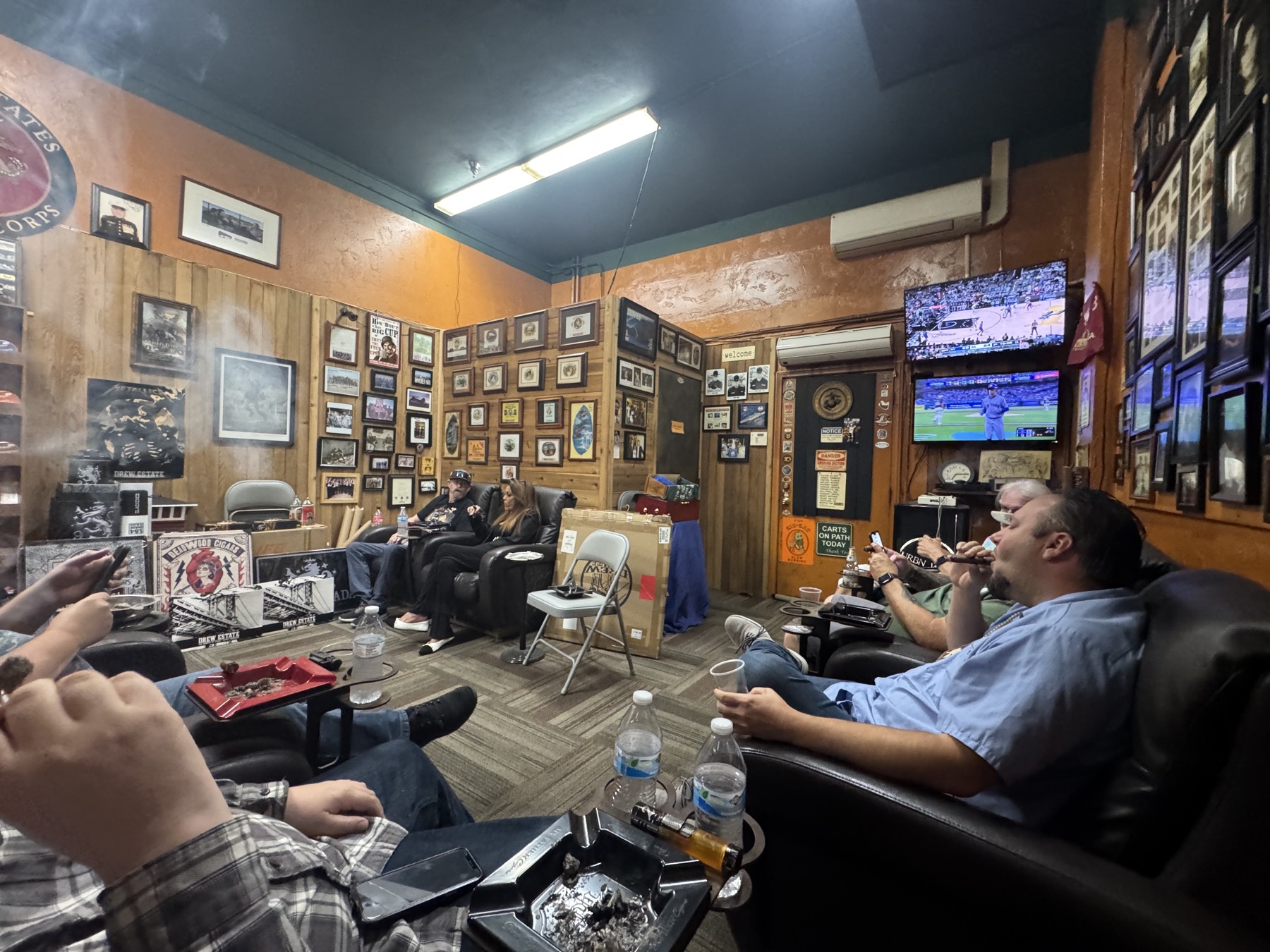 The Cigar Grotto lounge, where regulars relax with cigars