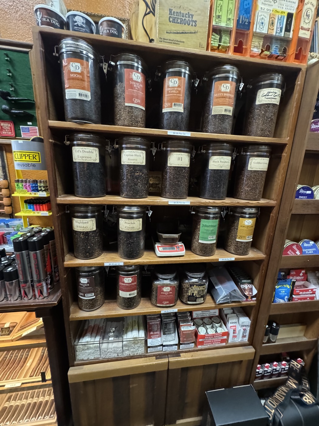 Pipe tobacco selection and accessories at Cigar Grotto